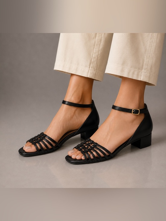 Polo Ralph Lauren Shoes - Lauren Ralph Lauren Black Leather Strappy Sandals – Women’s Size 8B